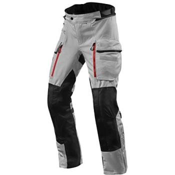 REV'IT! Pantalones de Moto Sand 4 H2O Plata-Negro, pantalones textiles para motocicletas, color plata-negro, talla 3XL