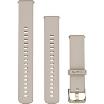Garmin 18mm Quick Release Silicone Watch Band in French Gray and Soft Gold Beige