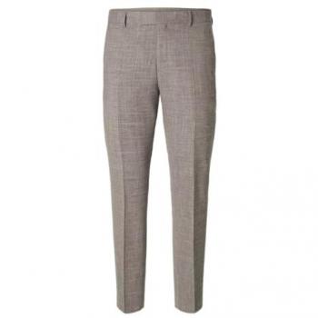 Selected Oasis Slim Fit Dress Pants Dark Sand Melange