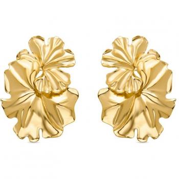 Pendientes Africa de Luxenter en acabado dorado con diseño de hojas grandes
