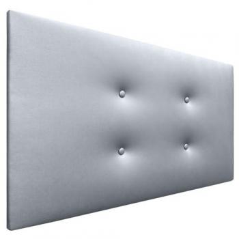Cabecero Tapizado de Polipiel Aqualine Pro con 2 Hileras de Botones - Plata, 90x50cm (Camas 70/80/90)