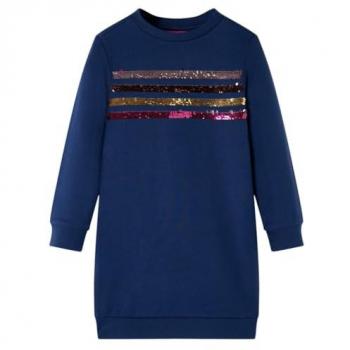 Vestido Sudadera Infantil Azul Marino Manga Larga Cuello Redondo 92