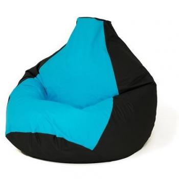 Sako Puff Pera XXL Negro y Azul 140 x 100 cm