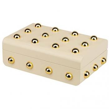 Caja de Almacenaje Elegante y Sofisticada Adda Home - MDF/Zinc 24x16x7,5 Cm Beige/Dorado