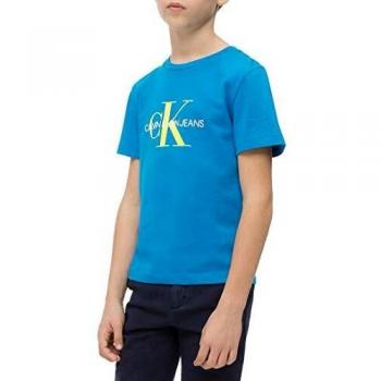Calvin Klein -Camiseta IB0IB00136 404 Monogram Logo REGUAR FIT tee -Camiseta Manga Corta NIÑO