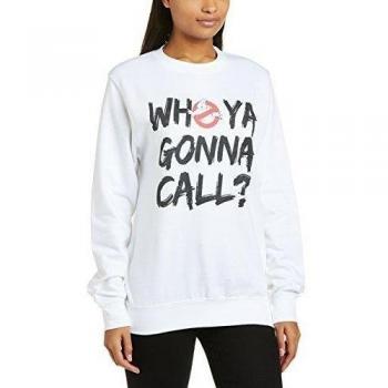Ghostbusters 33B. Who Ya Gonna Call - Sudadera con manga larga para mujer , color white, talla 38
