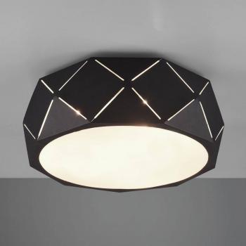Lámpara de Techo Zandor 3 Luces E27 con Pantalla Negra y Difusor de Metal, 40 cm Diámetro