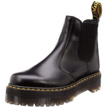 Dr. Martens 2976 Quad Unisex Leather Chelsea Boot, Female, Black, Size: 10 US