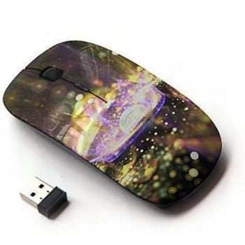 ART-GEAR Ratón óptico 2.4G inalámbrico / Planet Drop Rain Purple Nature