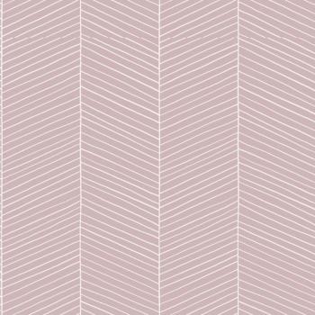 Papel pintado chevron rosa viejo - 0,53 x 10,05 m - Estahome
