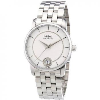Reloj Mido Baroncelli Automático de Acero Inoxidable para Mujer con Diamantes, 33mm, Color Plateado