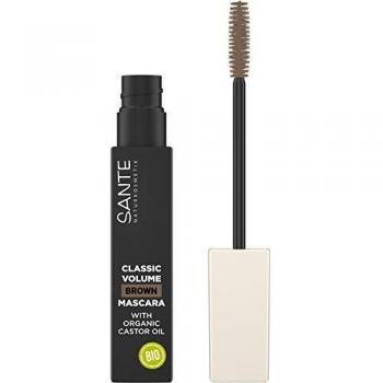 Sante Classic Volume Mascara 02 Brown - Vegan Formula with Natural Waxes and Organic Castor Oil, 8ml