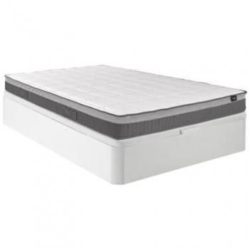 Conjunto somier canapé blanco + colchón de muelles ensacados 7 zonas y viscoelástica de 29 cm - Montaigne II de Palacio