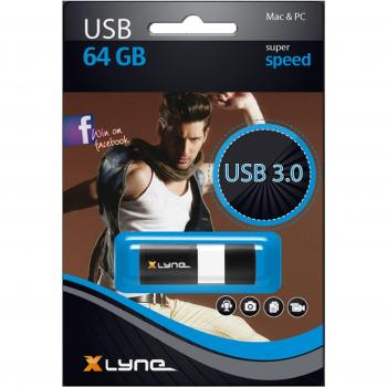 Pendrive Xlyne Wave 64 GB USB 3.2 Gen 1 (USB 3.0) Negro y Blanco