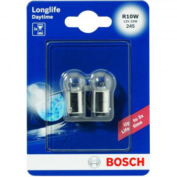 Bombilla Bosch R10W Longlife 12V 10W para luces de matrícula y señalización (2 unidades)