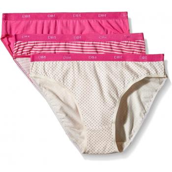 DIM Pockets Coton Slip x3, Braguita para Mujer, Lot Rose Rayures/Pois, 36/38 3)