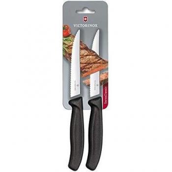 CUCHILLO BISTEC,PIZZA GOURMET NEGRO BLISTER VICTORINOX 6.7933.12B