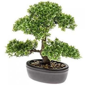 Emerald Bonsai Ficus 32cm Planta Flor Hierba Árbol Artificial Decoración Hogar