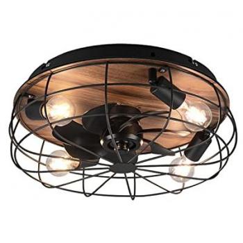 Ventilador de Techo con Luz Trondheim Negro y Marrón