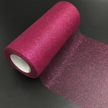 ycnk 6 pulgadas 25 patio con purpurina rollo de tul tutú de lazo de regalo de boda Craft Decor para fiestas decoraciones lazos de mesa, granate