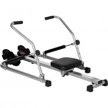 Máquina de Remo Hidráulico Plegable con 4 Niveles de Resistencia Monitor Digital y Pedal Antideslizante