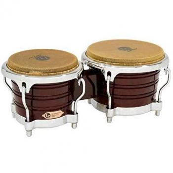 Latin Percussion LP813606 Generation II Wood Bongos - Dark Wood/Chrome