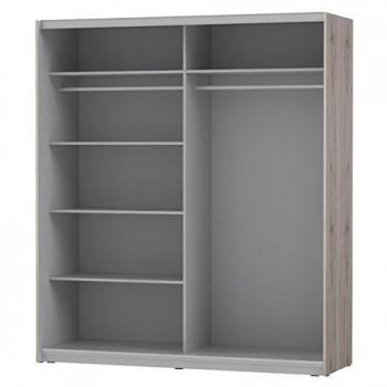 Armario ULOS contemporáneo con 2 puertas correderas en decorado de roble ceniza claro - 170,3 x 61,2 x 190,5 cm