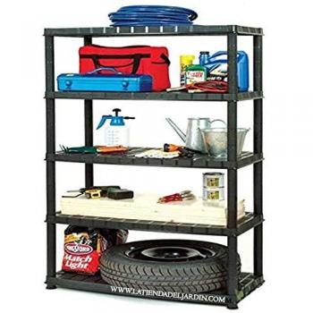 Estantería de Resina Modular 5 Baldas Negra 93x46x185 cm