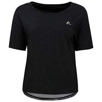 Le Coq Sportif Tech tee Loose SS W Camiseta, Mujer, Black, L