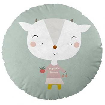 Cojín Redondo Infantil con Relleno 40 cm Haciendo el Indio - Fabricado en España
