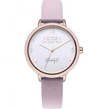 Mr wonderful Wonderful Time Reloj para Mujer Analógico de Cuarzo con Brazalete de Piel de Vaca WR20100