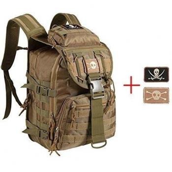 Lalawow Mochila Táctica Militar Pack de Asalto MOLLE Táctico 40L Impermeable con 2 Tactical Patch Soporte del Ordenador Portátil de 14 Pulgadas