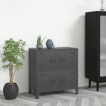 vidaXL Industrial Storage Chest Anthracite 75x40x80 cm Steel