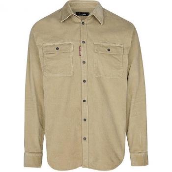 DSQUARED2 Beige Corduroy Overshirt for Men, Size 52