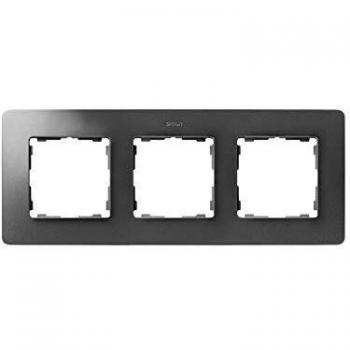 Simon - 8200630-293 marco 3 elem detail aluminio frio base neg Ref. 6558403113