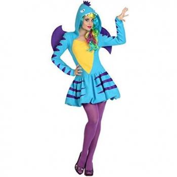 Disfraz de Dragón para Adultos - Vestido y Alas - Talla XS/S - Azul