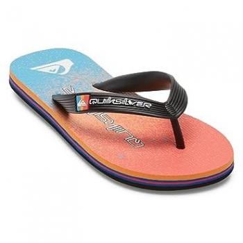 Quiksilver Chanclas Molokai Art para niños, color naranja y azul, talla 32
