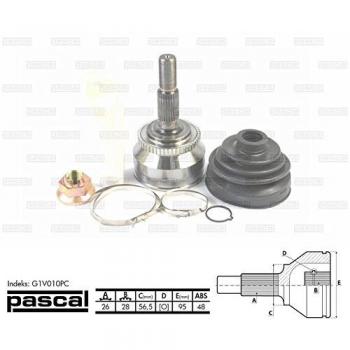 Juego de juntas y articulación del eje de transmisión PASCAL G1V010PC, incluye juntas y articulaciones para el árbol de transmisión, diseñado para garantizar un ajuste perfecto y durabilidad en vehículos