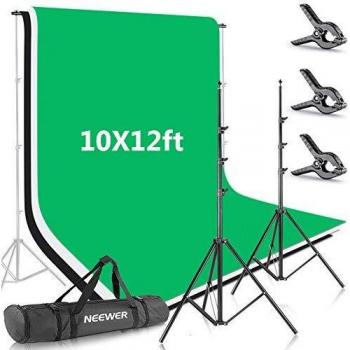 Neewer Sistema Soporte de Fondo de 2,6x3 Metros con Fondo de 3x3,6 Metros