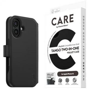 Funda CARE PanzerGlass Tango 2-en-1 Wallet con MagSafe para iPhone 16 - Negra