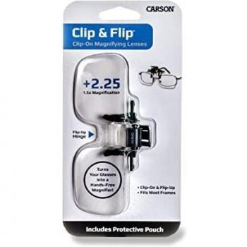Carson Clip and Flip Hands Free (+2.25) Clip-On Magnifying Lenses