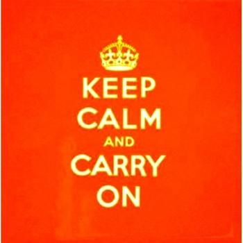 3dRose CST _ 123111 _ 3 Keep Calm And Carry On Naranja para baldosas de cerámica Posavasos, juego de 4