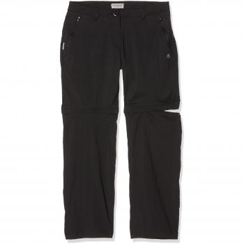 Craghoppers Kiwi Pro – Pantalones de Mujer Outdoor Conv TRS, otoño/Invierno, Mujer, Color Negro, tamaño 44