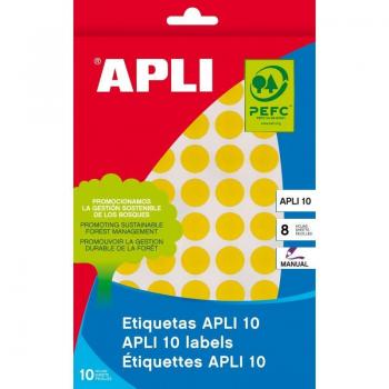 Etiquetas autoadhesivas circulares amarillas de 15mm