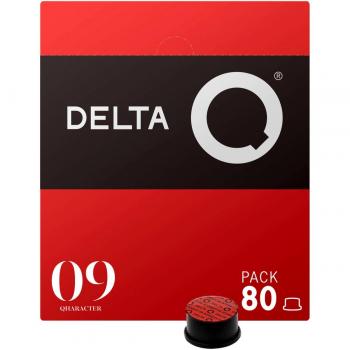 Cápsulas de Café Delta Q Qharacter Intensidad 9 - Espresso Intenso con Notas de Caramelo y Frutos Secos - Pack de 80 Unidades