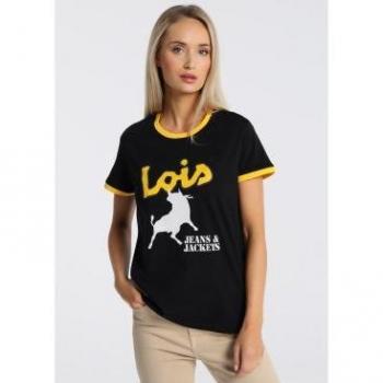 Camiseta de manga corta Lois Jeans 132115 Negro para mujer