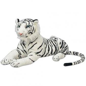 vidaXL Tigre de Peluche Gigante Blanco XXL Animal Blandito Decoración Juguete