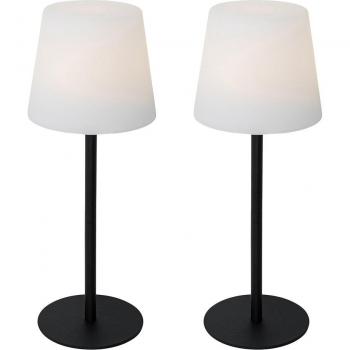 Set de 2 Lámparas de Mesa Recargables Negras 40 cm IP54 - Jude