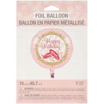 Creative Converting Party Supplies Twinkle Toes Ballerina Ballet Happy Birthday Foil Globo Decoraciones Fiesta 45,72 cm Rosa