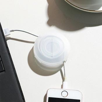 Estuche Organizador Portátil Sin Enredos para Auriculares, Carrete Redondo de Cables, Gestión de Almacenamiento de Cables USB y de Alimentación para Teléfono y Laptop